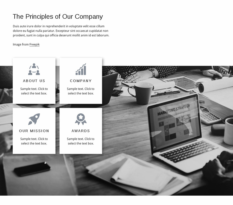 Company principles Html Website Builder