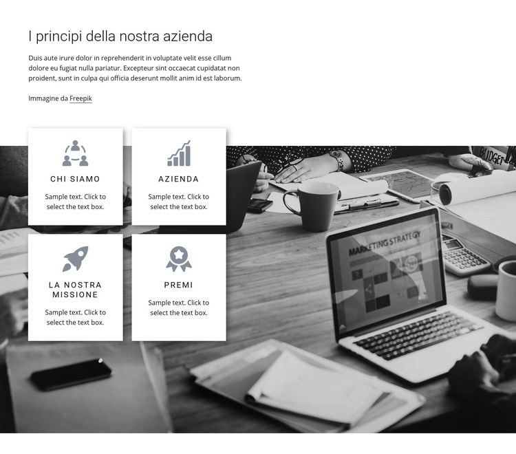 Principi aziendali Modelli di Website Builder