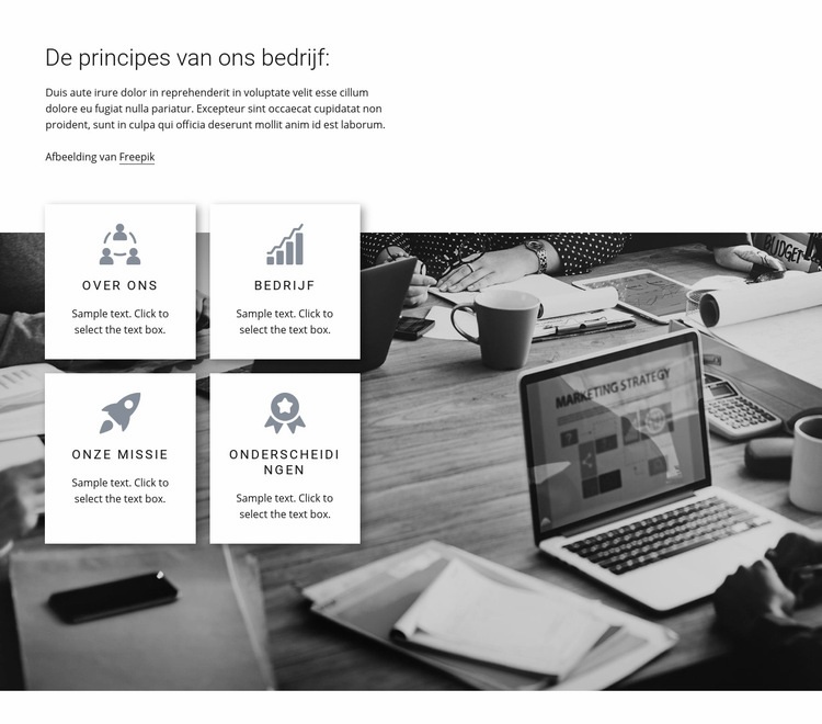 Bedrijfsprincipes Website ontwerp