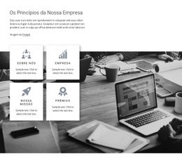 Princípios Da Empresa - Maquete De Site Para Qualquer Dispositivo