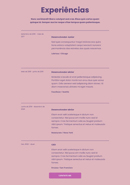 Minhas Experiências De Trabalho Estrutura De Bootstrap