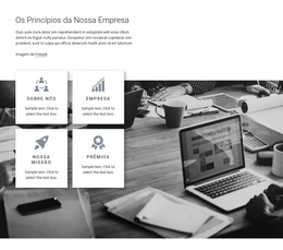 Princípios Da Empresa - Modelo De Site Para Celular