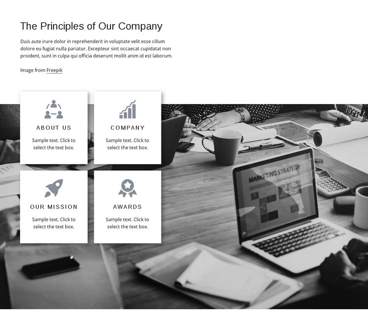 Company principles Web Page Design