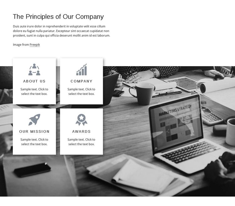 Company principles Woocommerce Theme