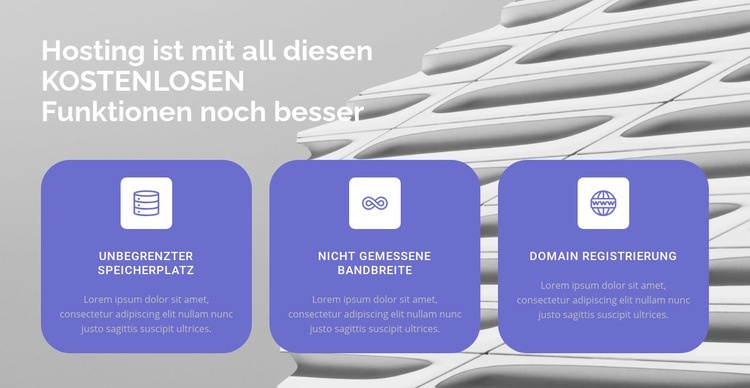 Drei Richtungen in unserer Arbeit Website Builder-Vorlagen