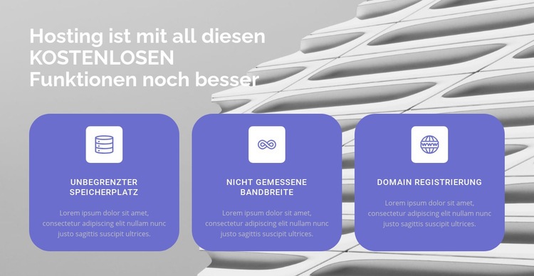 Drei Richtungen in unserer Arbeit Landing Page