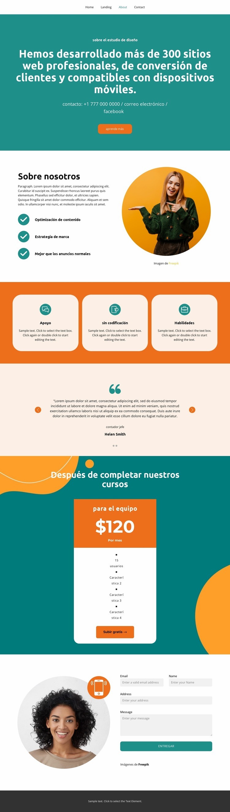 Información completa Plantilla HTML5