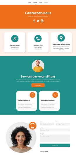 Contacts Sociaux - Inspiration Du Thème WordPress