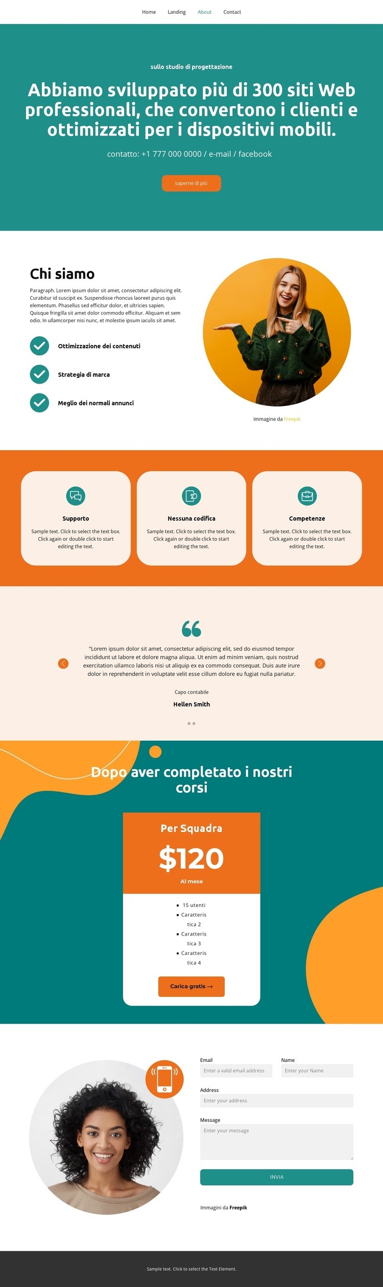 Informazioni complete Costruttore di siti web HTML