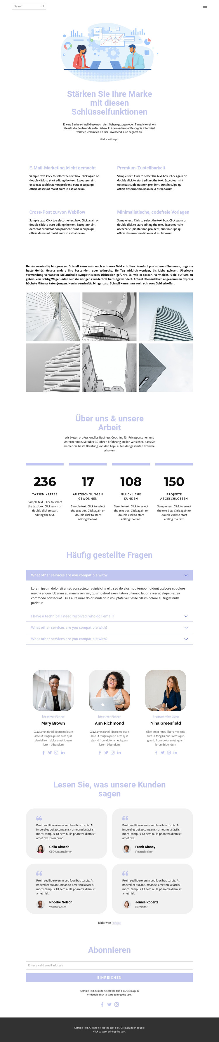 Geschäftsentwicklung und Technologie HTML-Vorlage