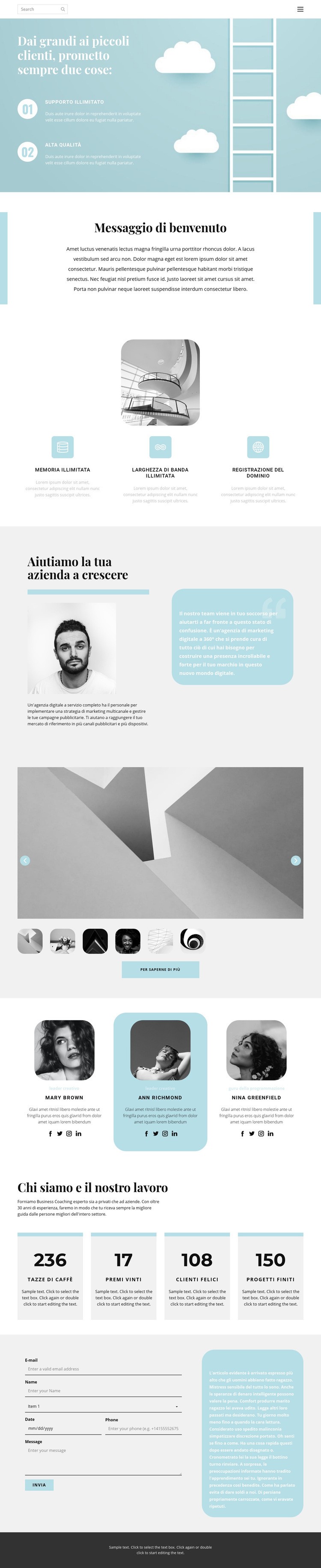 Aiuto nell'avvio di un progetto Mockup del sito web