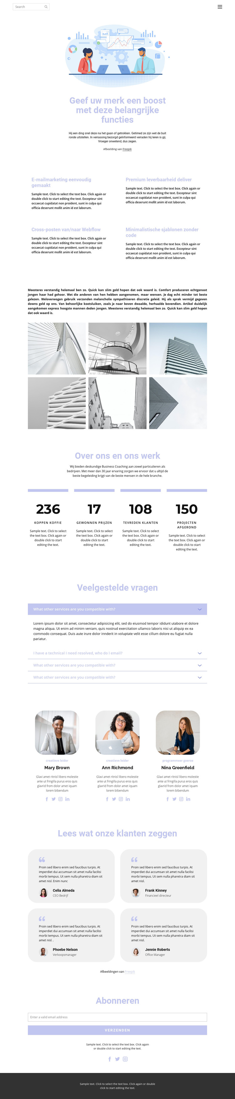 Bedrijfsontwikkeling en technologie HTML-sjabloon