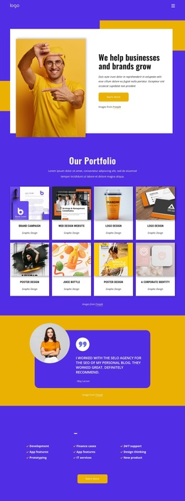 We Design Digital Products And Brands - One Page Html Template