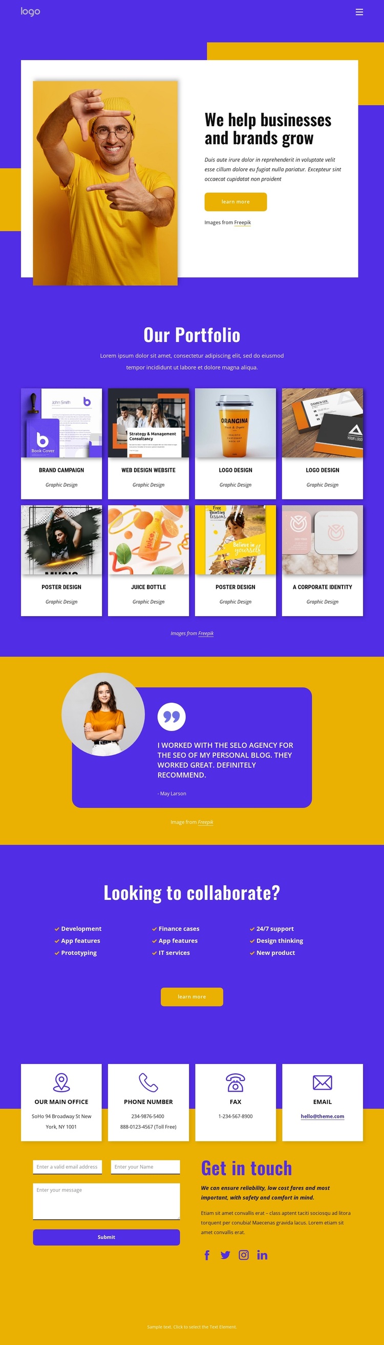 We design digital products and brands Template