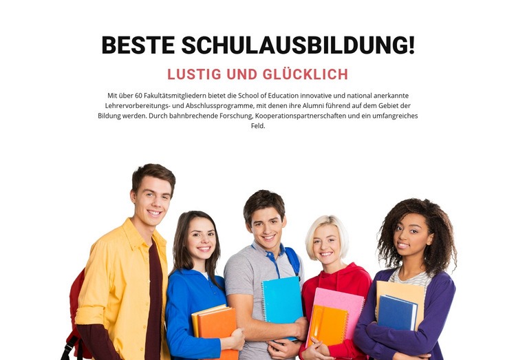 Beste Schulausbildung Eine Seitenvorlage