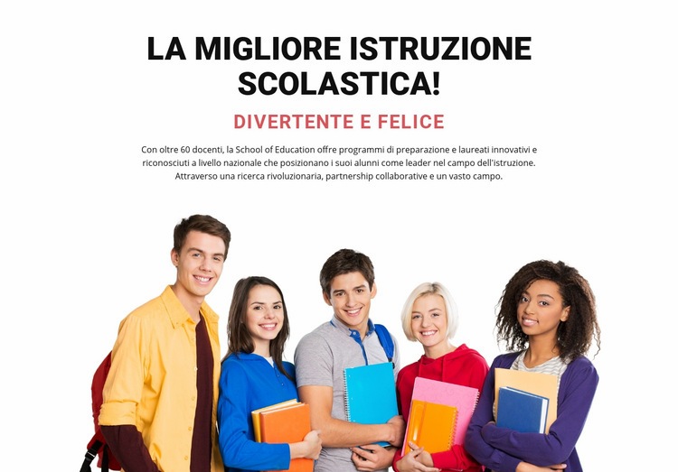 Migliore istruzione scolastica Mockup del sito web