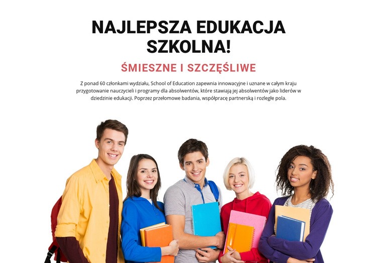 Najlepsza edukacja szkolna Makieta strony internetowej