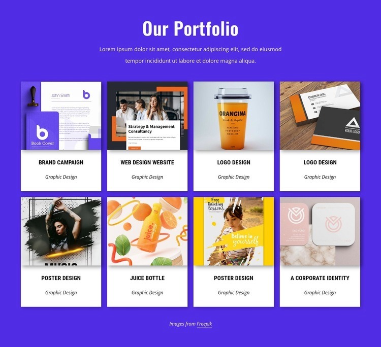 We create unique brand experiences Homepage Design