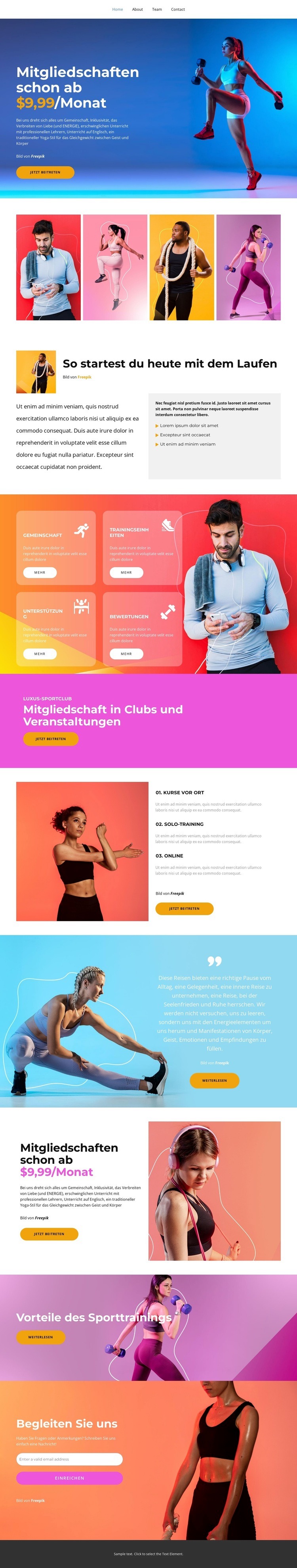 Wir sind ein Sportverein HTML5-Vorlage