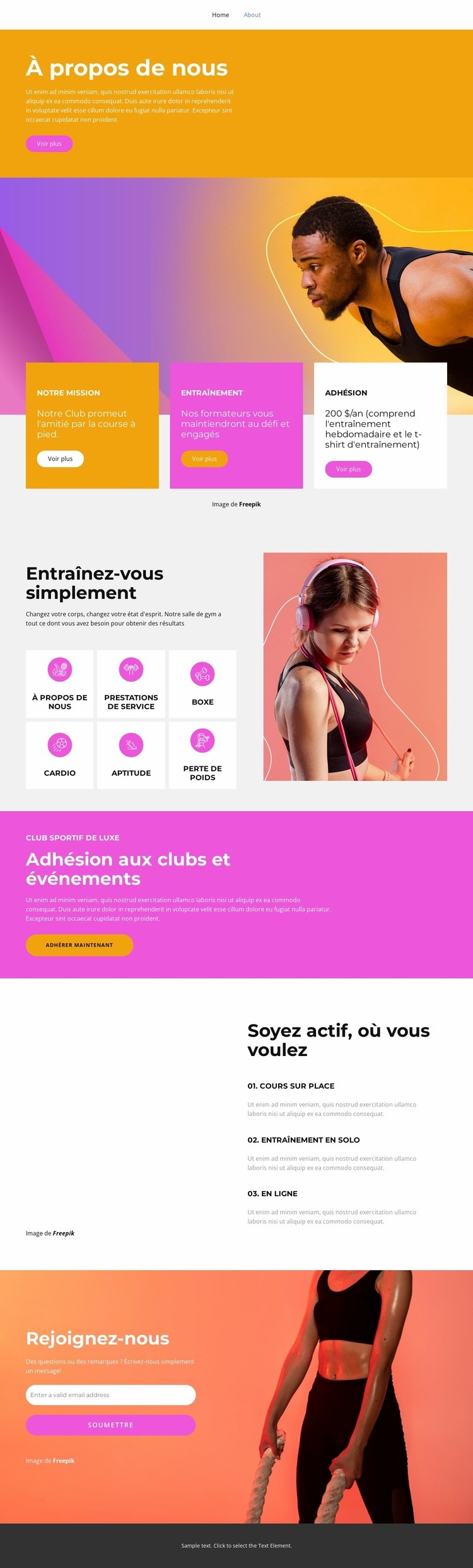 Tous niveaux sportifs Modèle HTML5