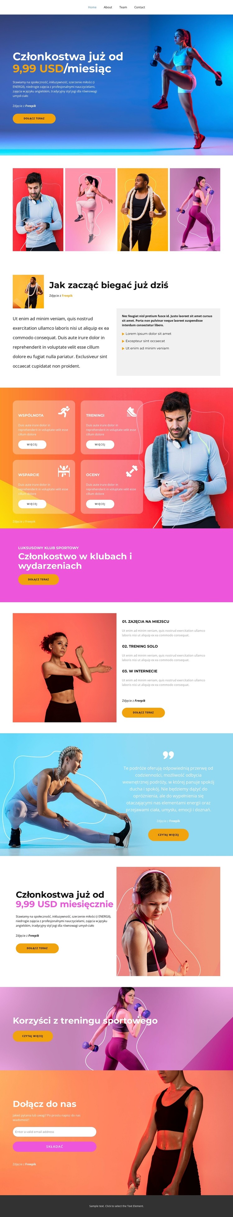 Jesteśmy klubem sportowym Szablon HTML