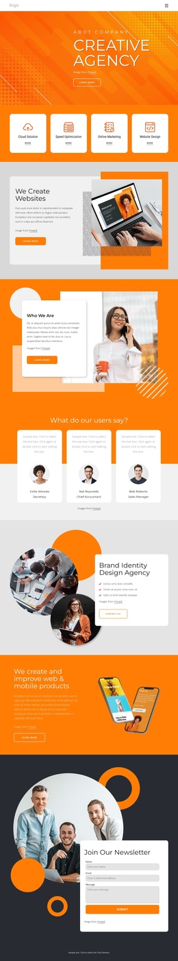Contacts with shapes - One Page Template by Nicepage