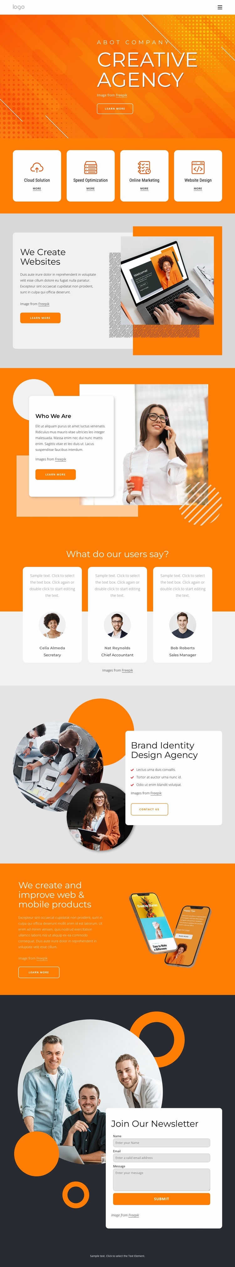 The creative agency for your next big thing Website Design