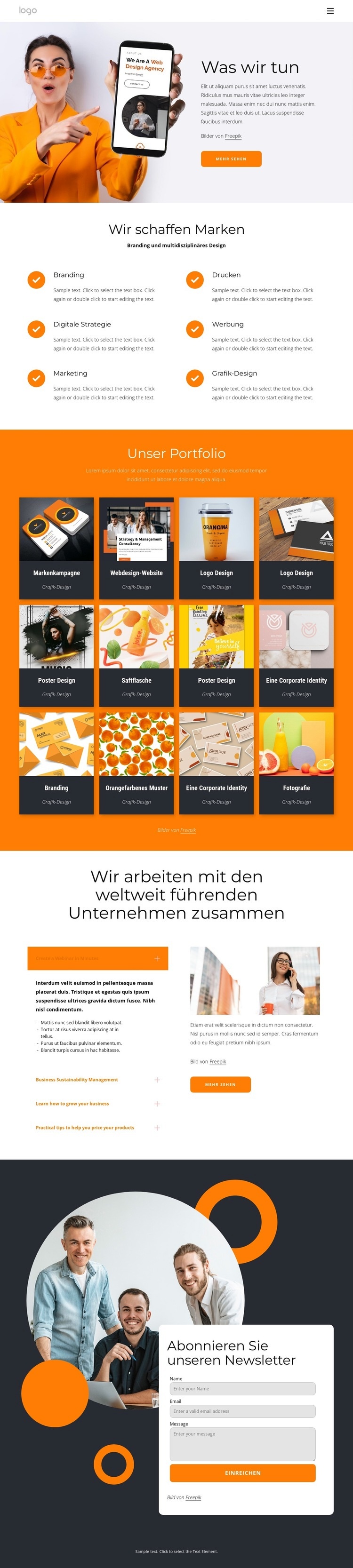 Wir haben Hunderte von Websites gestaltet HTML Website Builder