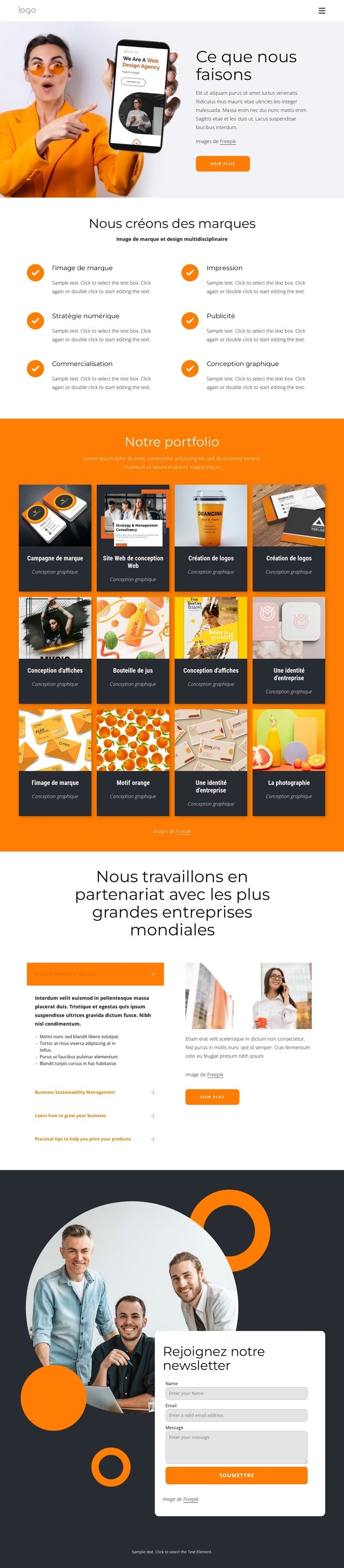 Nous avons conçu des centaines de sites Web Modèle HTML5