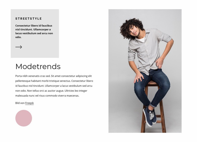 Modetrends für Männer Website-Modell