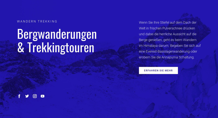 Bergwanderungen Website-Vorlage