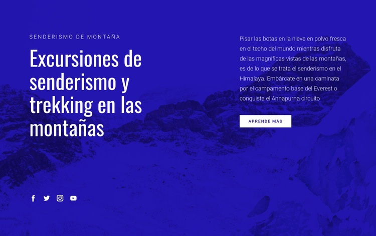 Excursiones a las montañas Creador de sitios web HTML