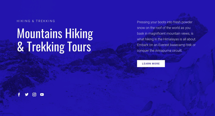 Mountains Hiking Tours Joomla Page Builder