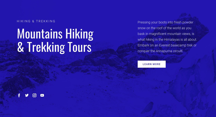 Mountains Hiking Tours Website Mockup
