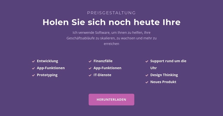 Liste mit Überschrift Website-Modell