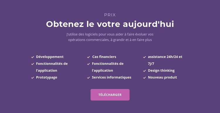 Liste avec titre Modèles de constructeur de sites Web