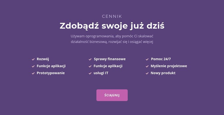 Lista z nagłówkiem Kreator witryn internetowych HTML