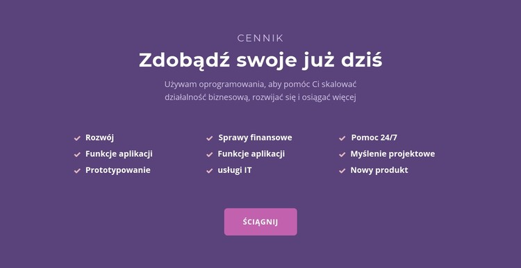 Lista z nagłówkiem Szablon CSS