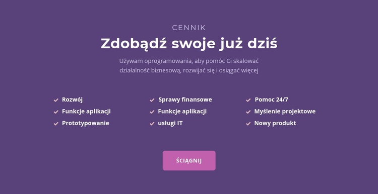 Lista z nagłówkiem Szablon jednej strony