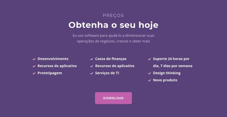 Lista com título Landing Page