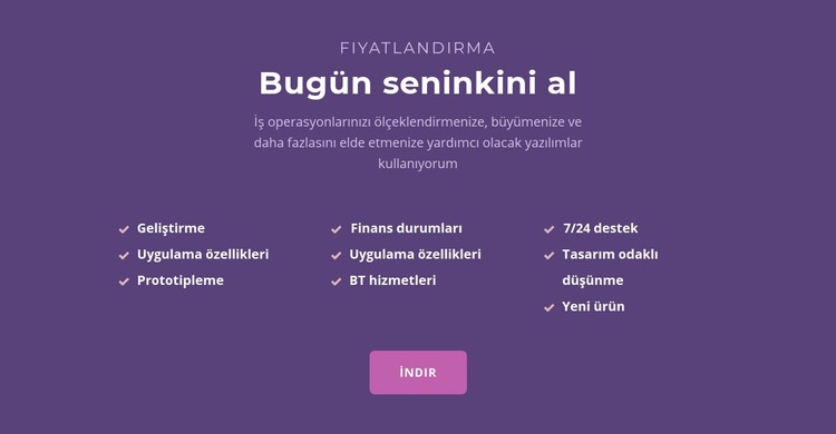 Başlıklı liste Açılış sayfası