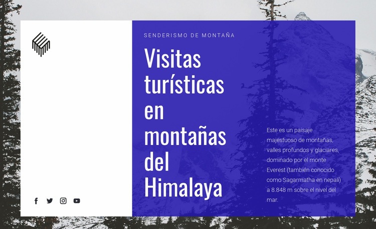 Visitas turísticas en montañas del Himalaya Creador de sitios web HTML