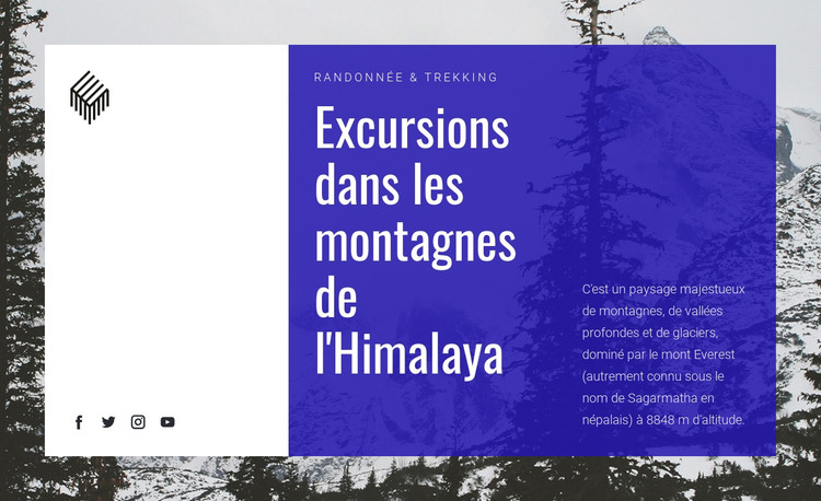 Excursions dans les montagnes de l'Himalaya Modèle HTML
