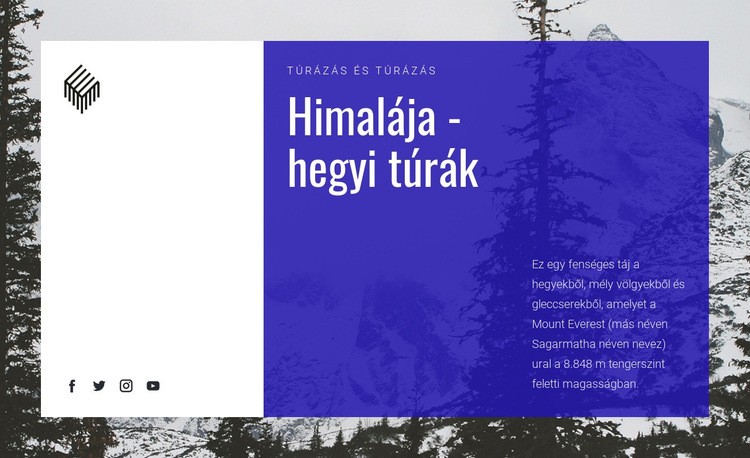Himalája -hegyi túrák HTML Sablon