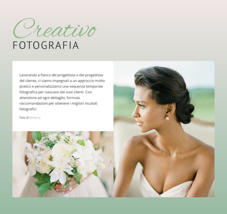 Fotografia creativa della sposa Mockup del sito web