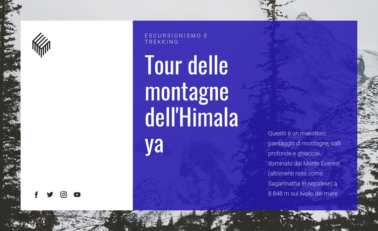 Tour delle montagne dell'Himalaya Modello HTML