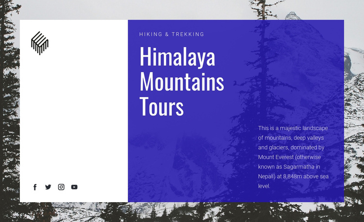 Himalaya Mountains Tours  Joomla Page Builder