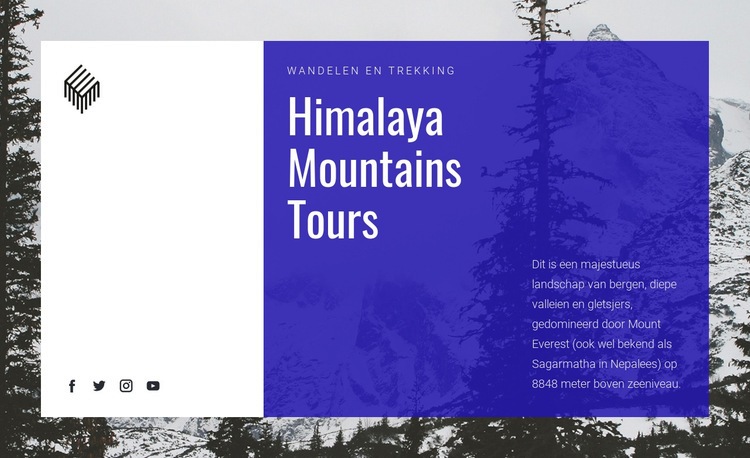 Himalaya Mountains Tours Website mockup