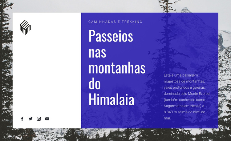 Passeios nas montanhas do Himalaia Modelo HTML