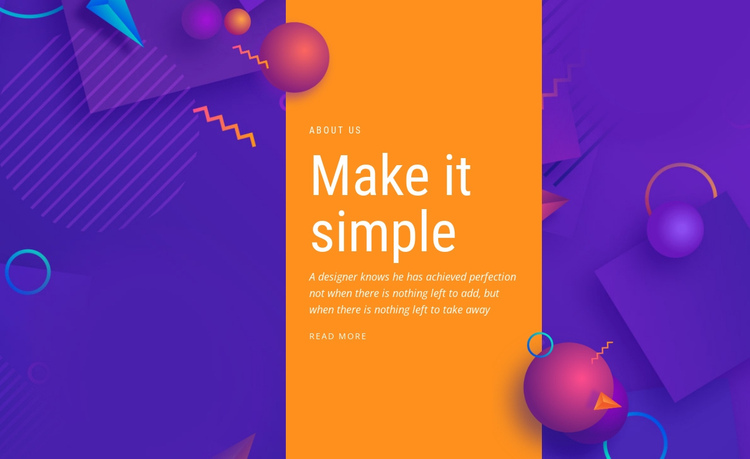 Make it simple One Page Template